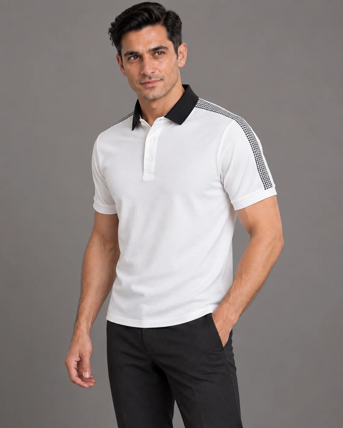 Contrast-collar Polo