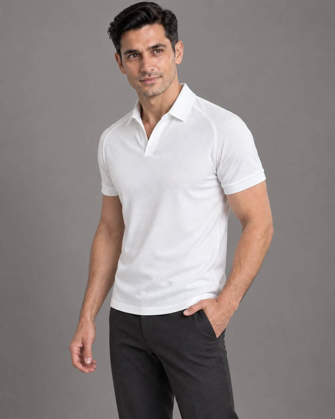 Open-neck Polo